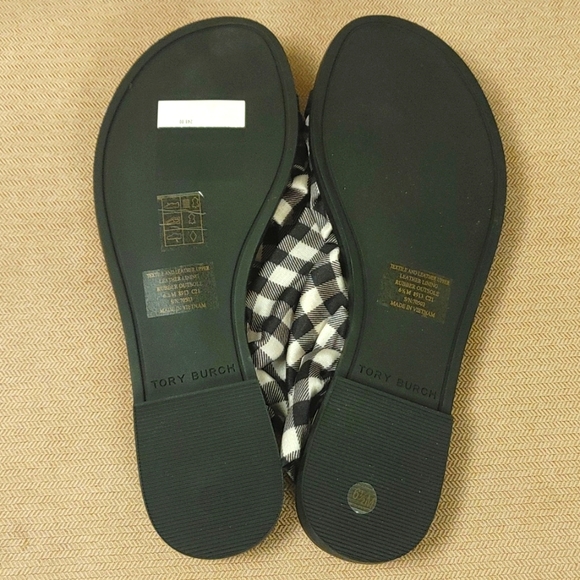 Tory Burch Women's Selby Scarf Sandals Gingham -Black 6 1/2 (New Never W… - Picture 5 of 8